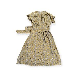 Max Studio Yellow Floral Printed Maxi Dress